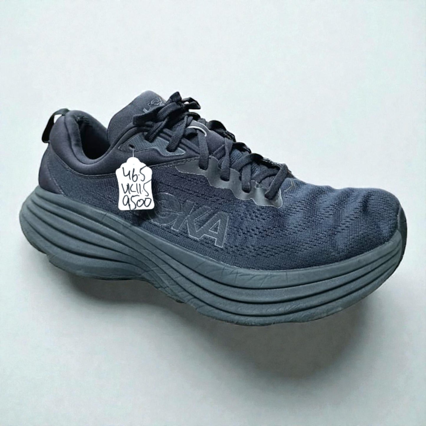 HOKA BLACK BONDI 8 (Size 46.5/UK 11.5)