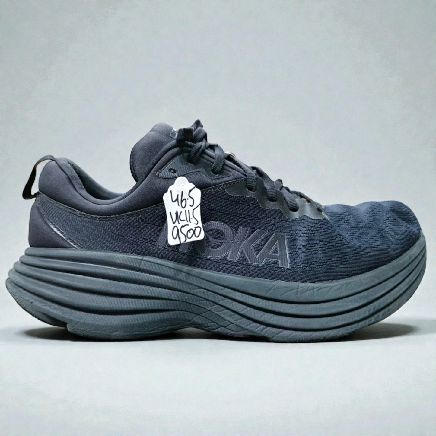 HOKA BLACK BONDI 8 (Size 46.5/UK 11.5)